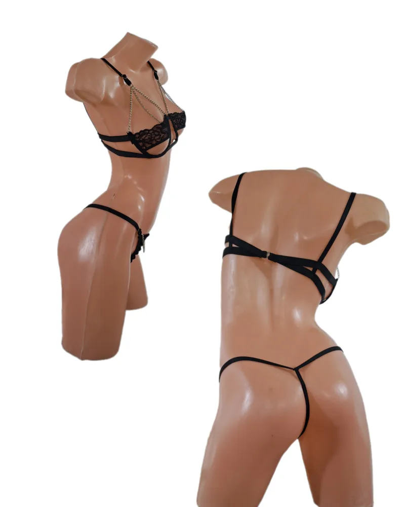 Conjunto Lenceria Puntilla Cadena (Art 2029) Talle 85 al 100