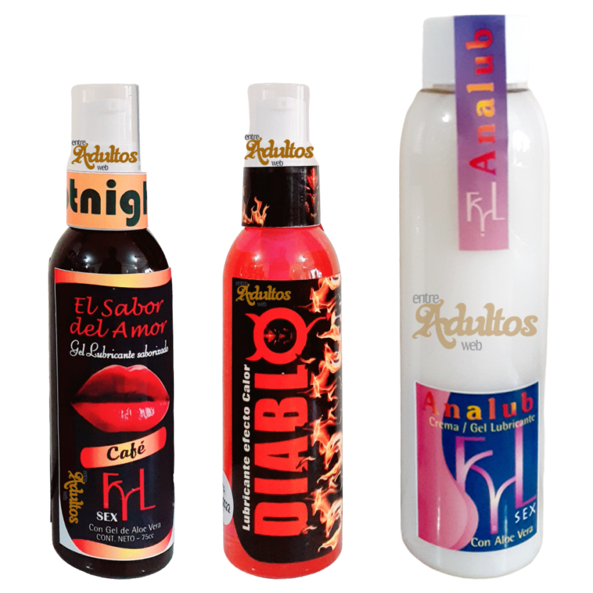 Kit Gel Anal - Lubricante Saborizado Comestible - Gel Calor Diablo FYL