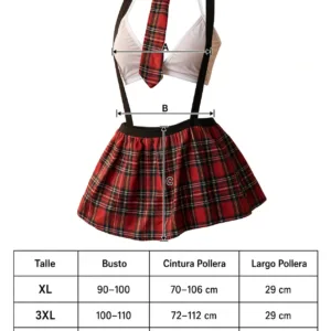 Disfraz Colegiala con Tiradores (AL282) Talle 90 al 120: imagen 2