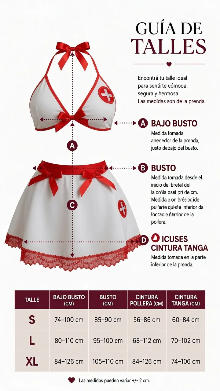 Disfraz Enfermera Sexy (AL253) Talle 80 al 110: imagen 2